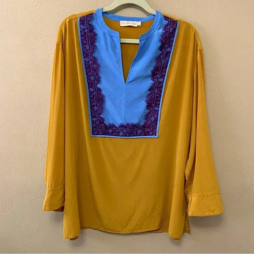 Tory Burch Silk Blouse Size 10 Silk